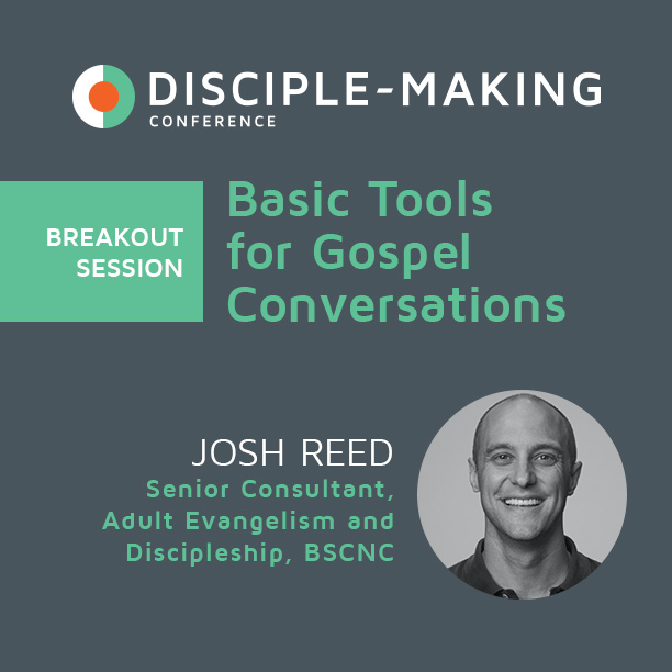 DiscipleNC's tweet photo. We love to over complicate things in life that shouldn't be that hard. Join Josh on February 25 as he takes things back to the basics and learn simple tools to help you share the gospel competently and confidently. Go to https://t.co/ZdkYyZkbl3 to register. #dmc2020 #discipleNC https://t.co/kDoVVGlDQv