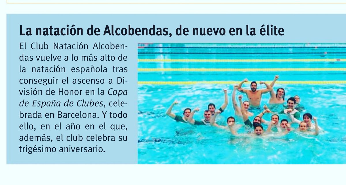 CNAlcobendas's tweet photo. La revista sietedías publica la gran gesta del equipo absoluto masculino 👏👏👏👍👍@CNAlcobendas @ALCBDS_Ayto
@fmn_oficial @Fundalcobendas https://t.co/LYjfq3FcFa