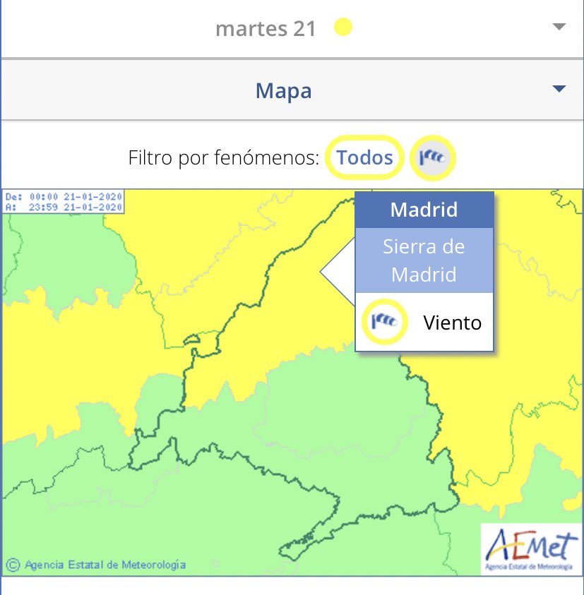 Próximos días ... previsión para Madrid 
meteograma previsto , lluvia y temperaturas ... @wetterzentrum 

#Avisos mañana? Se mantiene en la Sierra, por viento 
@AEMET_Madrid