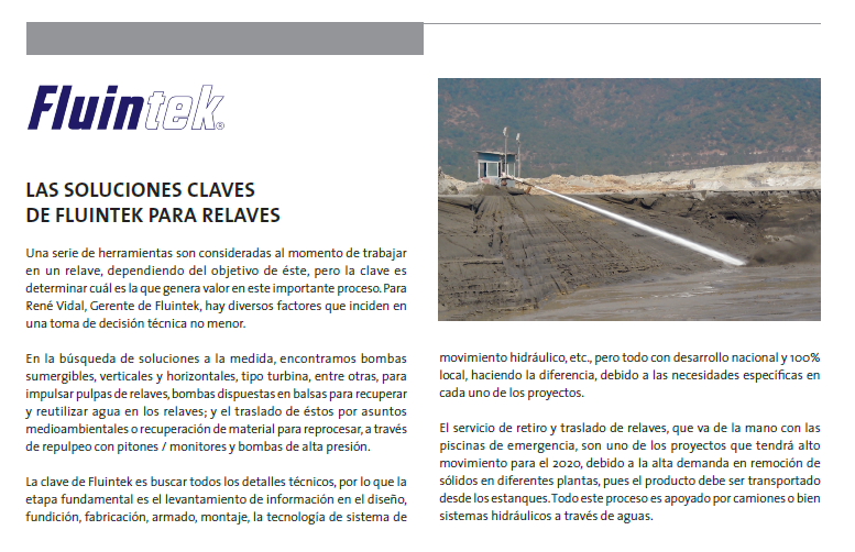 Fluintek's tweet photo. Revise la nueva edición de enero de @nuevamineria, donde Fluintek figura con información relevante en el Especial Técnico de Relaves, pues se debe garantizar su seguridad al 100% >https://t.co/W48ykrzT8Y @ReporteMinero @RediminMagazine @fundacionchile @ExpandeMineria @rvidal911 https://t.co/zODNzBoouI
