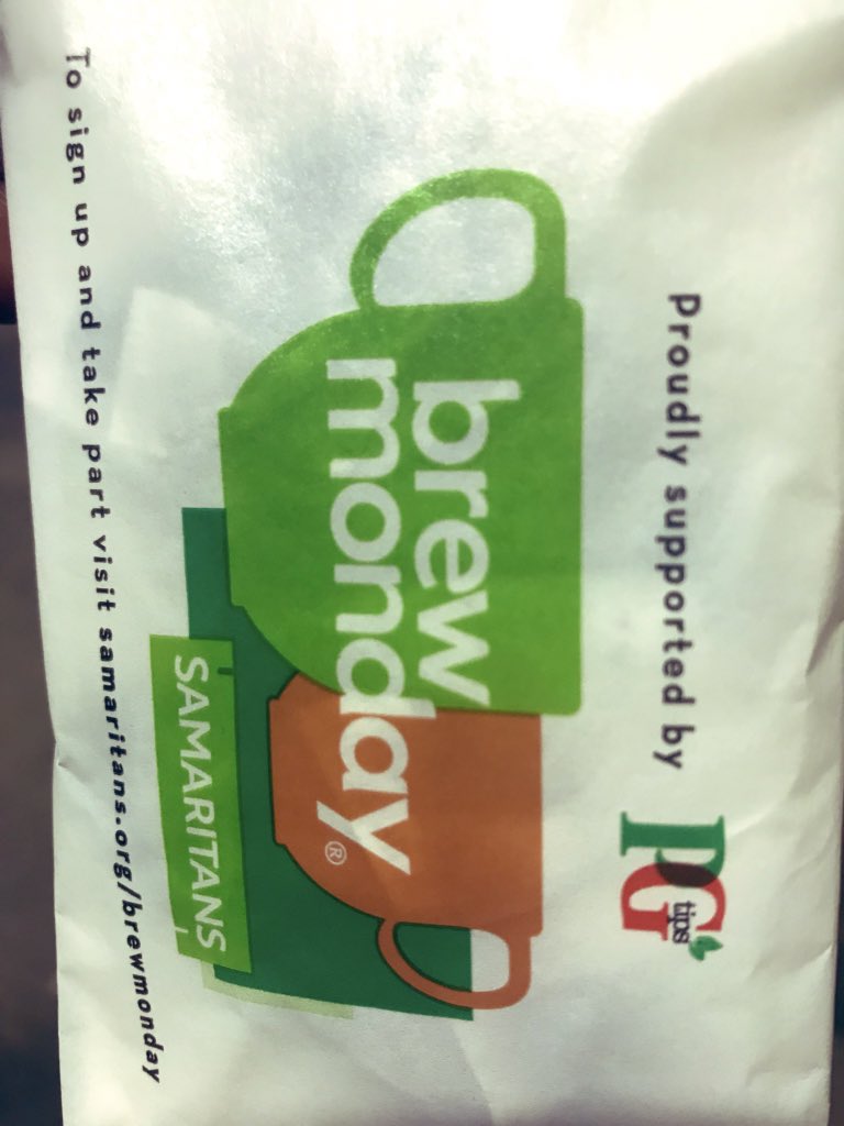 We love this idea. <a href="/samaritans/">Samaritans</a> and <a href="/PGtips/">PG tips</a> teamed up to launch #BrewMonday on #BlueMonday and highlight why taking the time to a have a chat any day of the week is so important for our #mentalhealth #MentalHealthMatters