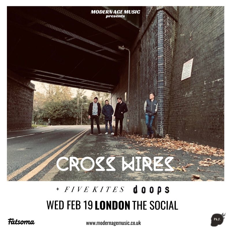 ModernAgeMusicHQ (@modernagemgt) on Twitter photo New show: <a href="/CrossWiresband/">Cross Wires</a> headline <a href="/thesociallondon/">thesociallondon</a> on 19th Feb + <a href="/Five_Kites/">Five Kites</a>, <a href="/DoopsBand/">DoopsBand</a> & On sale now: modernagemusic.co.uk New show: <a href="/CrossWiresband/">Cross Wires</a> headline <a href="/thesociallondon/">thesociallondon</a> on 19th Feb + <a href="/Five_Kites/">Five Kites</a>, <a href="/DoopsBand/">DoopsBand</a> & On sale now: modernagemusic.co.uk