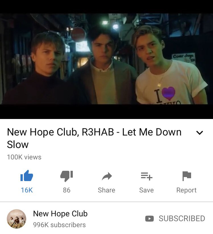 ameliasxo's tweet photo. not only did the boys reach 100k views on the LMDS music video, but they are only 4K away from 1 million subscribers!! #NHCSpotifyLMDS #NHCLMDSVideo https://t.co/VlY95GoraM