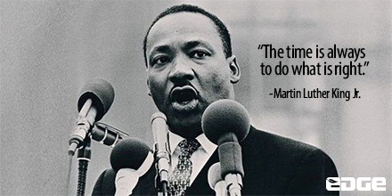 Remembering a great leader who continues to inspire us today. “The time is always right to do what is right.” #MLK