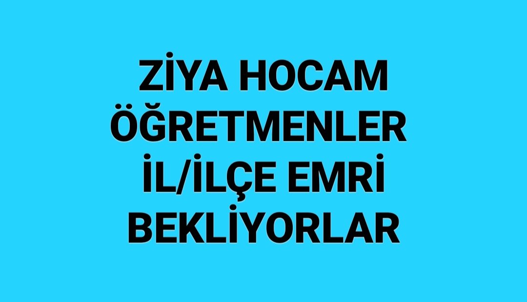 #ZiyaHcmAilemiziİstiyoruz

BATIYA YAPILAN ATAMALARIN
SÖZLEŞMELİ ÖĞRETMENLİĞİN MANTIĞINA TERS OLDUĞUNU 

VE GERİ DÖNÜŞLERİMİZDE
BUNUN SORUN YARATACAĞINI SÖYLEMİŞTİK.

BAKANLIK YETKİLİLERI 
"SORUN OLMAYACAK" DEMİŞLERDİ

ÖYLEYSE İL VE İLÇE EMRİ SART.

<a href="/ziyaselcuk/">Ziya Selçuk</a> @hmzaydg <a href="/tcmeb/">Millî Eğitim Bakanlığı</a>