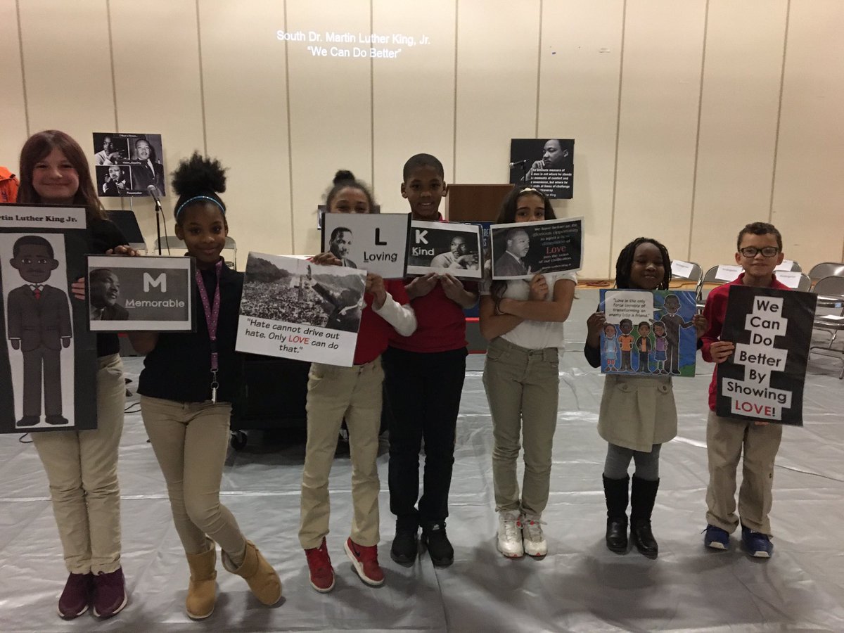 JenLJohnson3's tweet photo. 4th Graders @MtHealthySouth  presented on how Martin Luther King Jr. showed and taught love to the world. #bethechange
“We Can Do Better By Showing Love!” https://t.co/4HpZCsYmtA