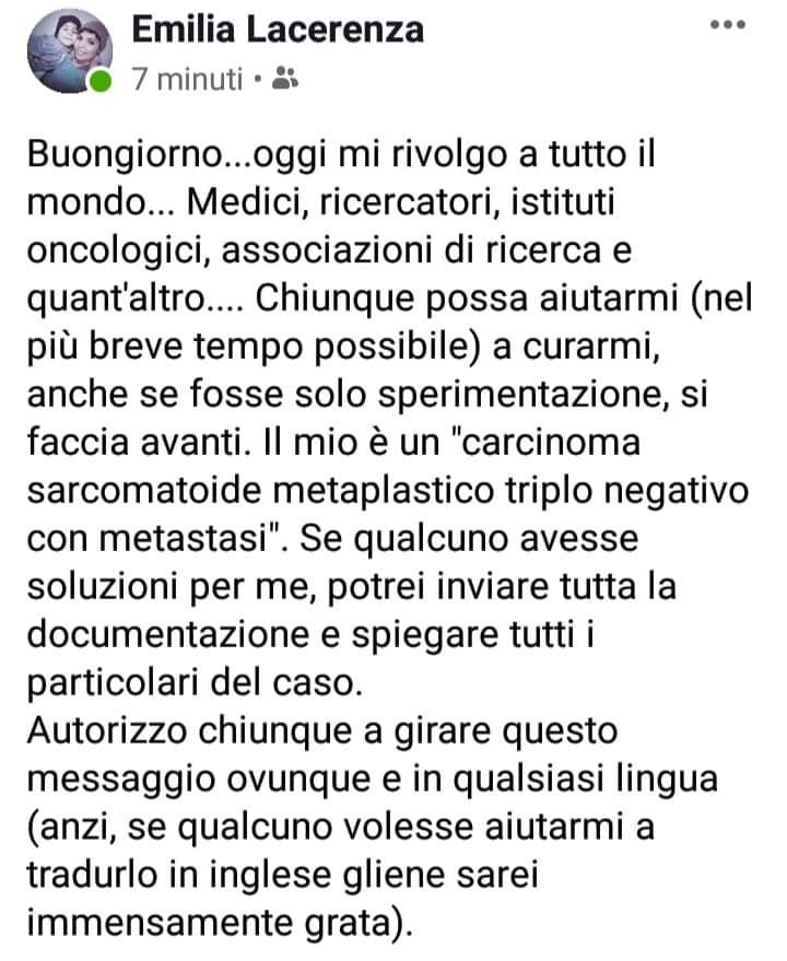 GrazianoDebora's tweet photo. Lei è Emilia, giovane mamma di 30 anni che combatte contro il #cancro per la 2 volta. Ha un #sarcoma di #terzolivello con #metastasi. Chi può ci dia una mano. Grazie 🙏 https://t.co/RGmVHAXzr6