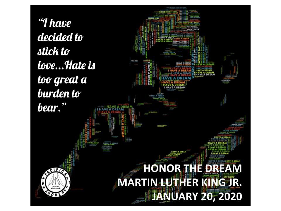 PacificaArchery's tweet photo. Volunteering &amp; service to our communities is the hallmark of MLK Day. We hope you take time to help your community on this national day of service. https://t.co/wD9zfOcXjB