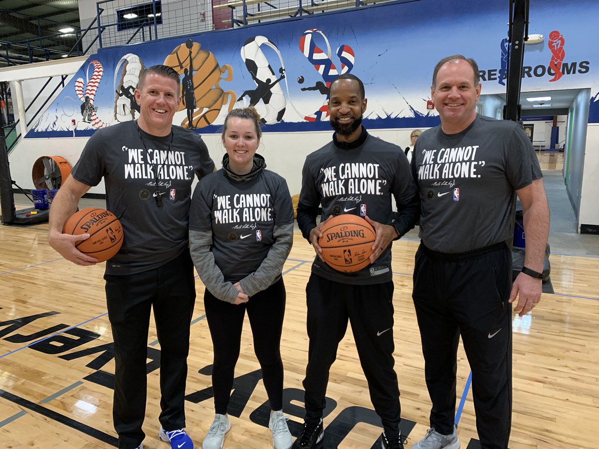 The @dallasmavs are celebrating the life and legacy of Dr. King today with youth from all over the Metroplex.
We have 140 student-athletes at our @MavsAcad One Day Camp + NBA champ @matrix31 made a surprise visit! #NBAVoices #MFFL