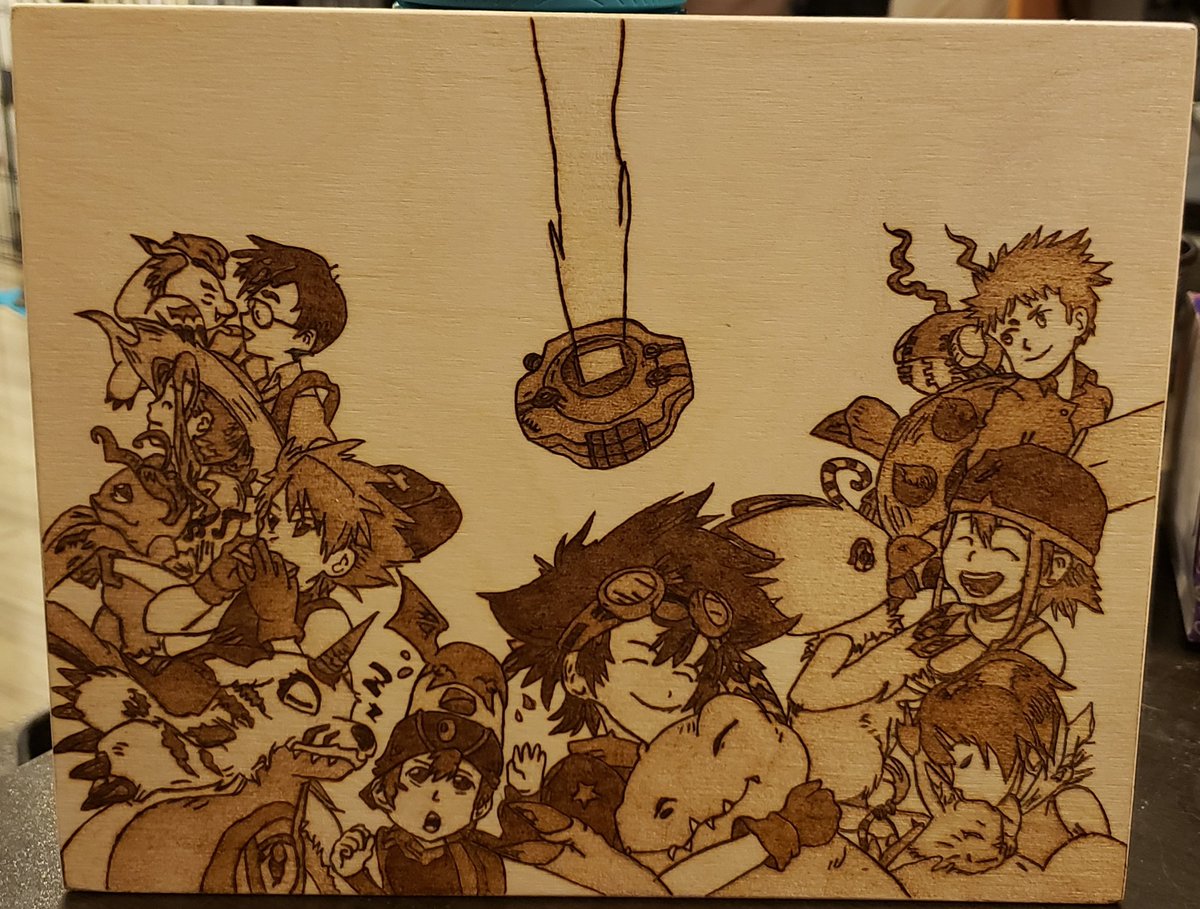 PrairiePyro's tweet photo. #woodburning #extralife #extralife2019 #nintendo #digimon #digidestined #agumon #gabumon #patamon #gomamon #biyomon #tentomon #palmon #gatomon #digivice
Info: https://t.co/tG94DtQ6N7
#PrairiePyroDesigns #Stepher17 #pyrography #PyrographyArt https://t.co/sAhNBYzkUt