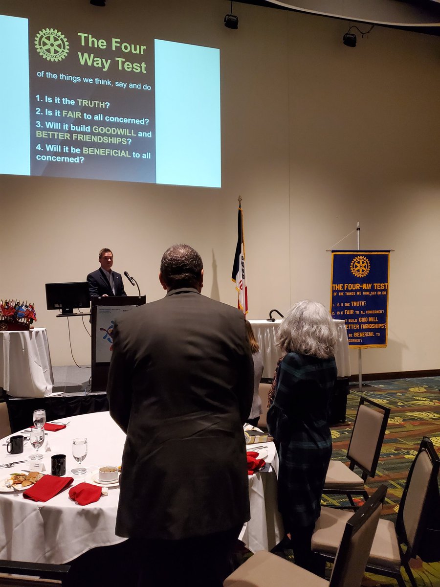 RotaryCR's tweet image. After the Inspiration on #MLKDay2020 on Dr. King, and invocation, we did the Pledge of Allegiance &amp;amp; #4WayTest 
Recap of our 5️⃣0️⃣0️⃣0️⃣ program last Monday.