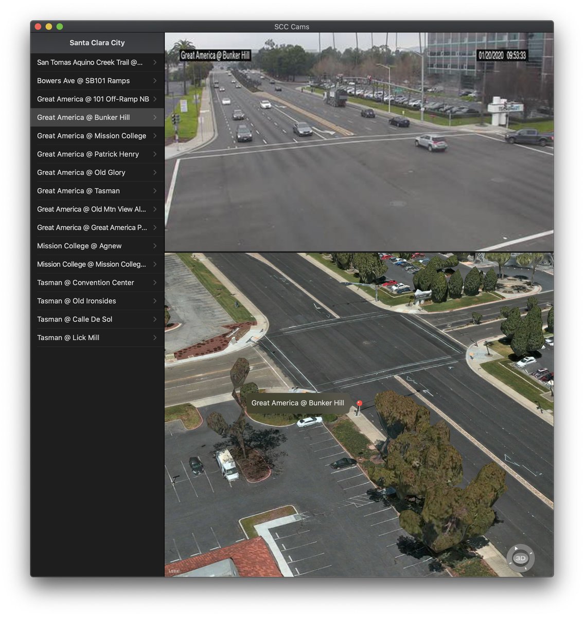 macOS Catalyst app with location selected