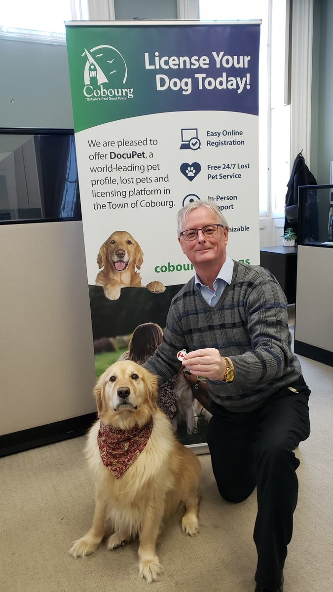 TownofCobourg's tweet photo. LEGISLATIVE SERVICES: We are pleased to announce the launch of a new program, #DocuPet, a world-leading pet profile, lost pets and licensing platform!🐶
License your dog today! 🐾 https://t.co/iAJPXN1tGG https://t.co/gcLWZKFD7T