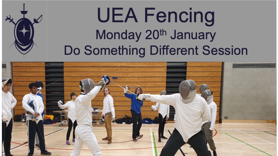 It's our #DoSomethingDifferent session today🤺If you are interested in the sport do come along to this free taster! We provide all the kit. Session kicks off at 7:40pm in hall 2 at the UEA sportspark. We'd love to see you all there😃
#Fencing #Tryitout