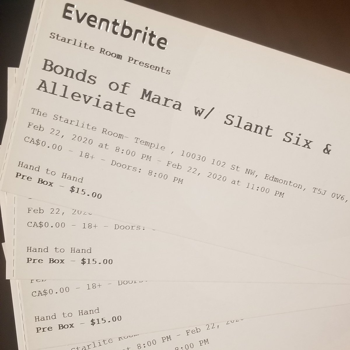 Who's ready for the next one! We can't wait to get back on the stage Feb 22nd! Be sure to get your tickets for this stacked show with <a href="/BondsOfMara/">Bonds Of Mara</a> &amp; <a href="/SlantSixband/">Slant SIx</a> at <a href="/StarliteRoom/">Starlite Room</a>!

#starlite #temple #live #edmonton #yeg #rock #supergroup #bondsofmara #eventbrite #tickets