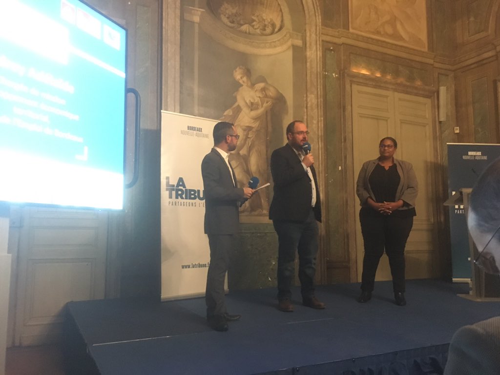 2ème prix de « l’entreprise qui s’installe et qui recrute » pour les Bassins de Lumières: « nous avons été très bien accompagnés dans nos recrutements par la <a href="/MDEBORDEAUX/">THIERRY Mélanie</a> » <a href="/yohandavidbdx/">Yohan DAVID</a> <a href="/Audrey_Adelaide/">Audrey ADELAIDE</a> <a href="/LaTribuneBdx/">La Tribune Bordeaux</a> @pole_emploi <a href="/Bordeaux/">Bordeaux</a>