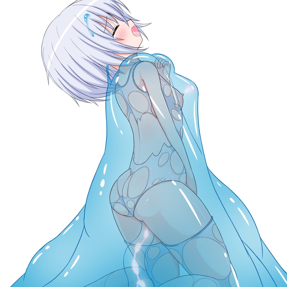 絵274号「白スクさん」
服をほとんど溶かされ、体内にも侵入されて力を吸われてイってるだけの多分ラノベ辺りでも隠語で描写すれば全年齢対象でも見られる健全なシーンです!!!!!!! 