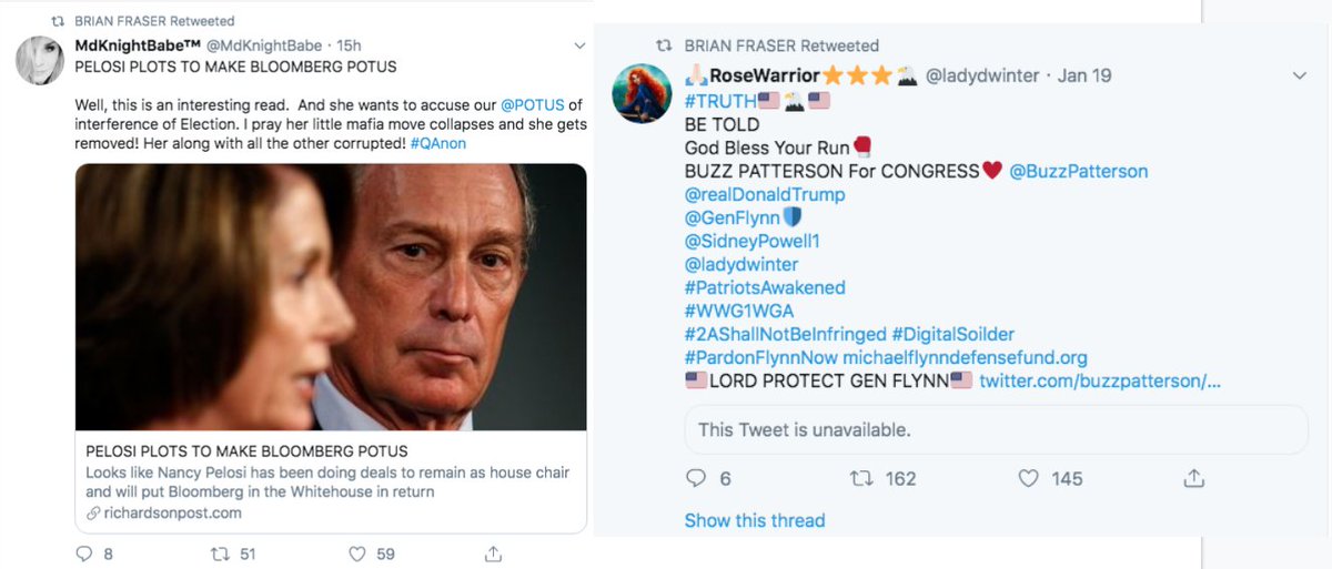 Trump this afternoon retweeted an account that has repeatedly shared QAnon content.