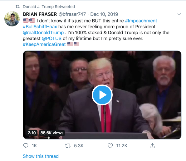 Trump this afternoon retweeted an account that has repeatedly shared QAnon content.