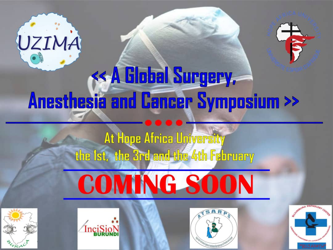 GlobalBdi's tweet photo. 1st scientific symposium on global Surgery, Anesthesia and Cancer organised in Burundi
Don't plan to miss..save the date
#AllAgainstCancer https://t.co/sf7hpYlEI6