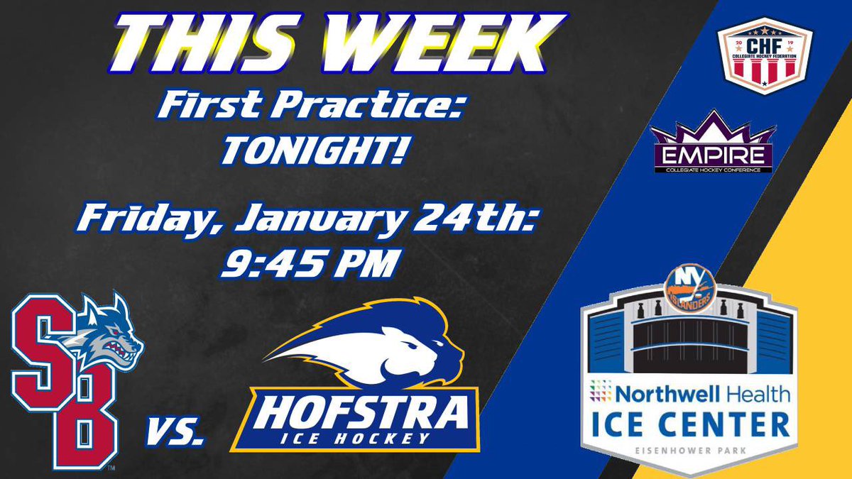 HofIceHockey's tweet image. The boys return to work tonight and Wednesday, then play @D3Brook on Friday to begin the playoff push! **Friday’s game is an away game, however, it is still taking place at Northwell Ice Center** #BeTheRoar