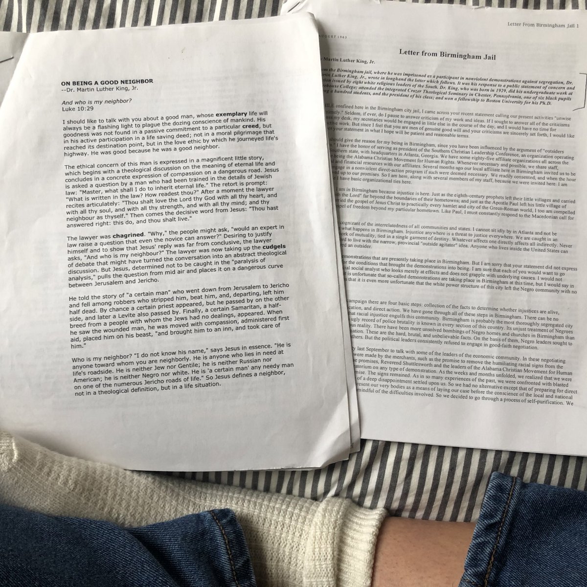 kendall_spraggs's tweet photo. Ive kept these MLK pieces in my bedside table for a couple of years now. Im moved and challenged every time I read them. How can we teach young children about MLK and social justice in ways that are authentic, relevant, and do not limit the complex discussion around civil rights? https://t.co/6kzxxyzrCl