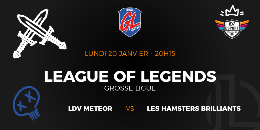 LDVEsport's tweet photo. [GROSSE LIGUE]
Ce soir, notre équipe #LdvMeteor joue contre #LesHamstersBrillants en 1/4 de finale de la phase Baron National de la Grosse Ligue ! 🔥
#LDVWIN
En direct sur la chaine @OGTVLoL à 20h15: 
▶️https://t.co/ARVOsXn62N 
cc @lolesports_fr @poledevinci @Student_GN https://t.co/L4hACB7ZAy