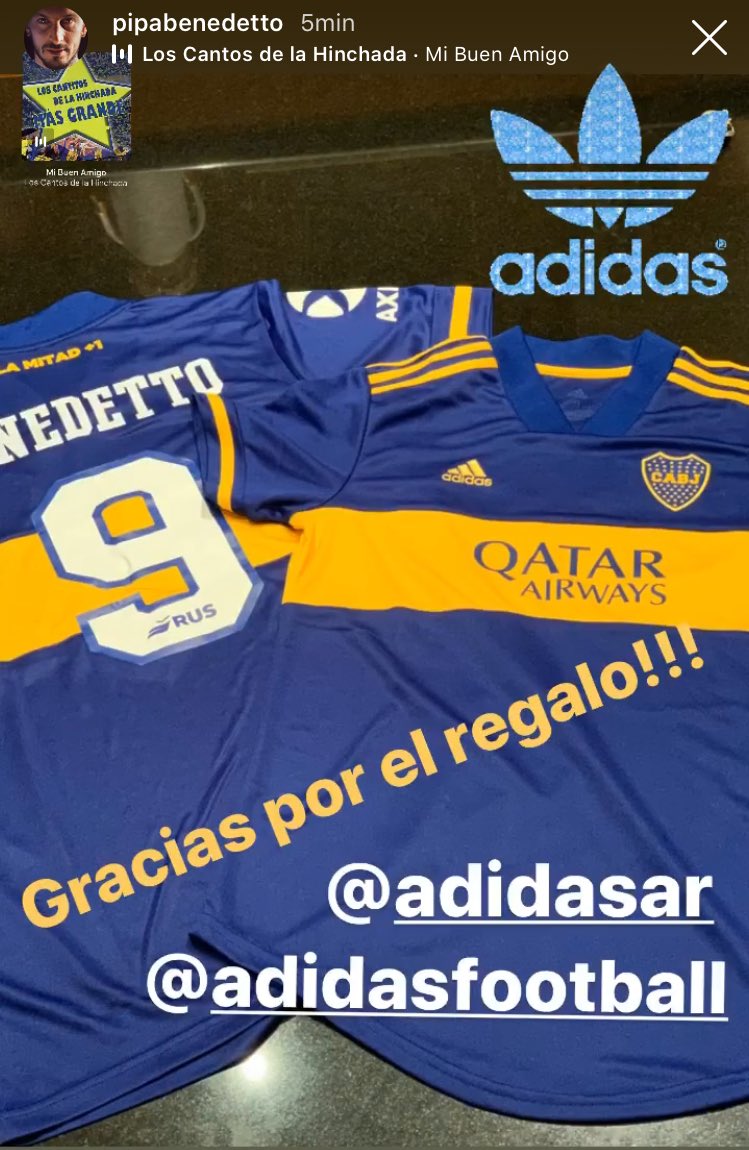 PlanetaBoca's tweet photo. .@adidasAR y un regalo especial para @PipaBenedetto 9️⃣🇸🇪 https://t.co/yNbapYR8Ed