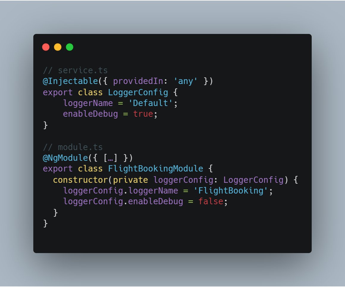 ManfredSteyer's tweet image. Did you know, #Angular 9 introduces providedIn:'any':
💥Gives you a separate service instance per lazy module (+ one for 'root')
💥Can replace the need to force consumer to call forRoot and forChild in some cases