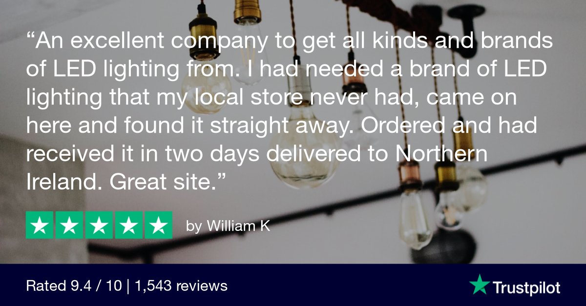 Wide selection of LED light bulb brands and fast delivery straight to your door makes for a great site. Thanks William!