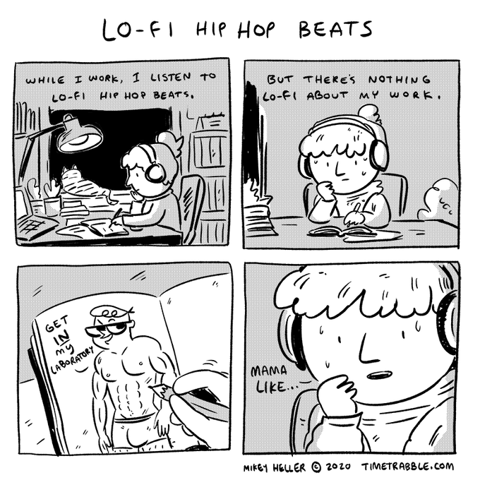 i drew a comic about lo-fi hip hop beats 