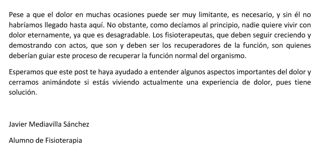 JavierHardBass's tweet photo. He escrito un mini-post para que mis pacientes entiendan su dolor, pero lo puede usar y debatir ebrivadi. #Dolor #Fisioterapia https://t.co/tqyxiF4UxV