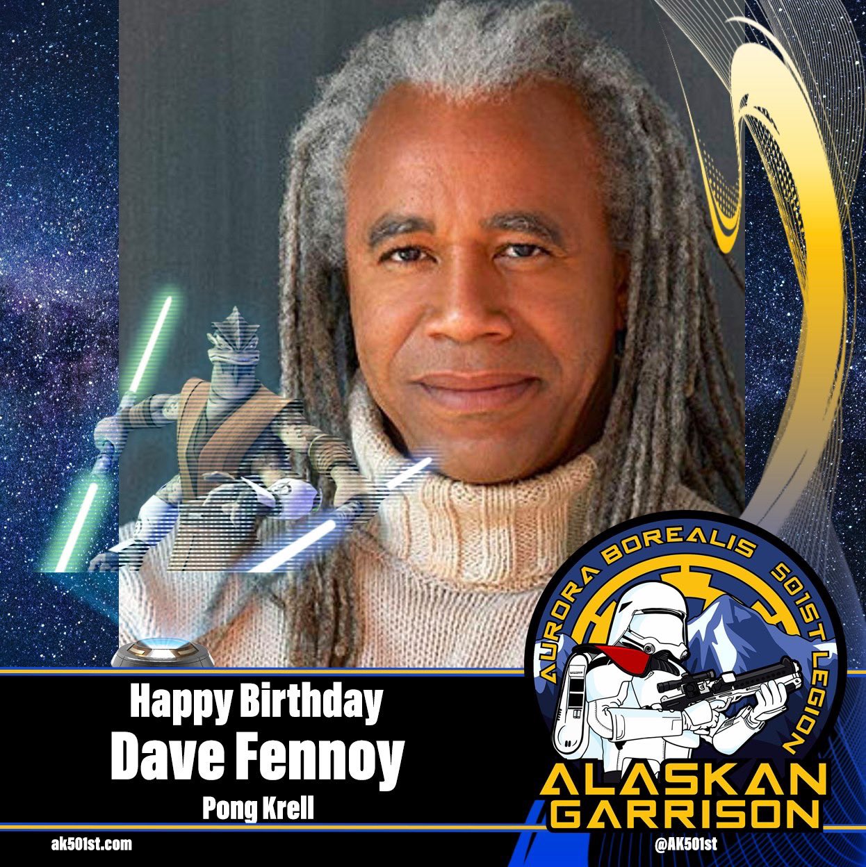 The Alaskan Garrison would like to wish Dave Fennoy a very happy birthday!   