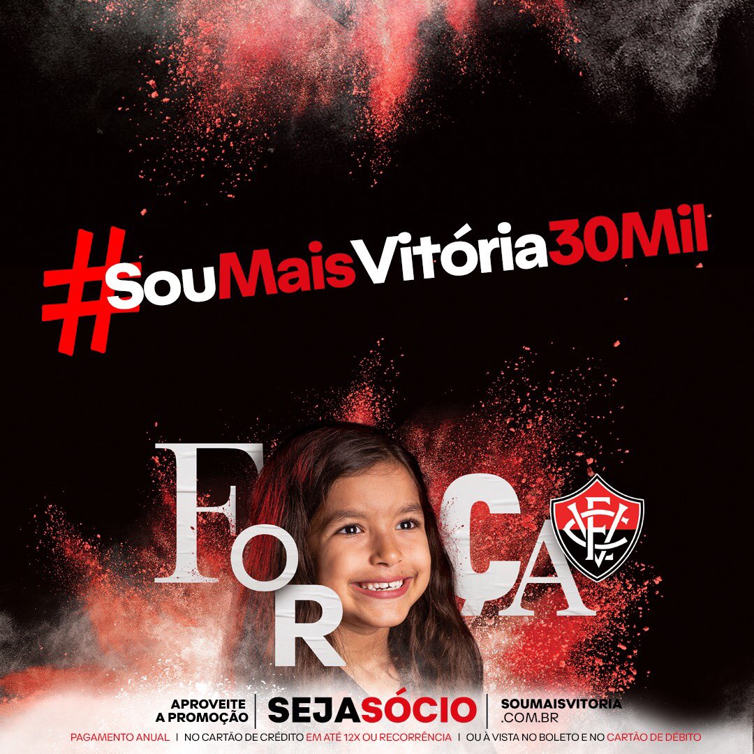 ECVitoria's tweet photo. Nação rubro-negra, chegou a hora!

#SouMaisVitória30Mil https://t.co/Va85F9pFsl