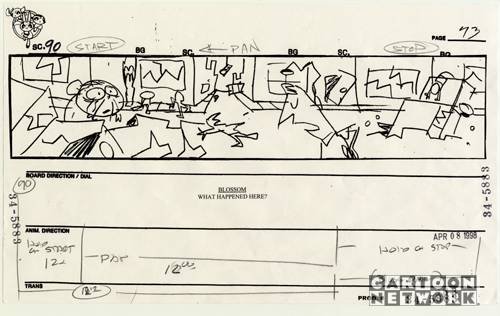 Fuck it. Powerpuff Girls storyboards. (From the episode "Fuzzy Logic") 