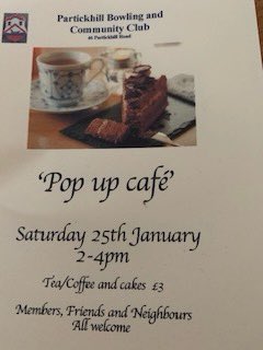 We will be having another Pop-Up Cafe with Tea, Coffee and cakes on Saturday, 25 January 2-4pm £3 All welcome! #community #Partickhill