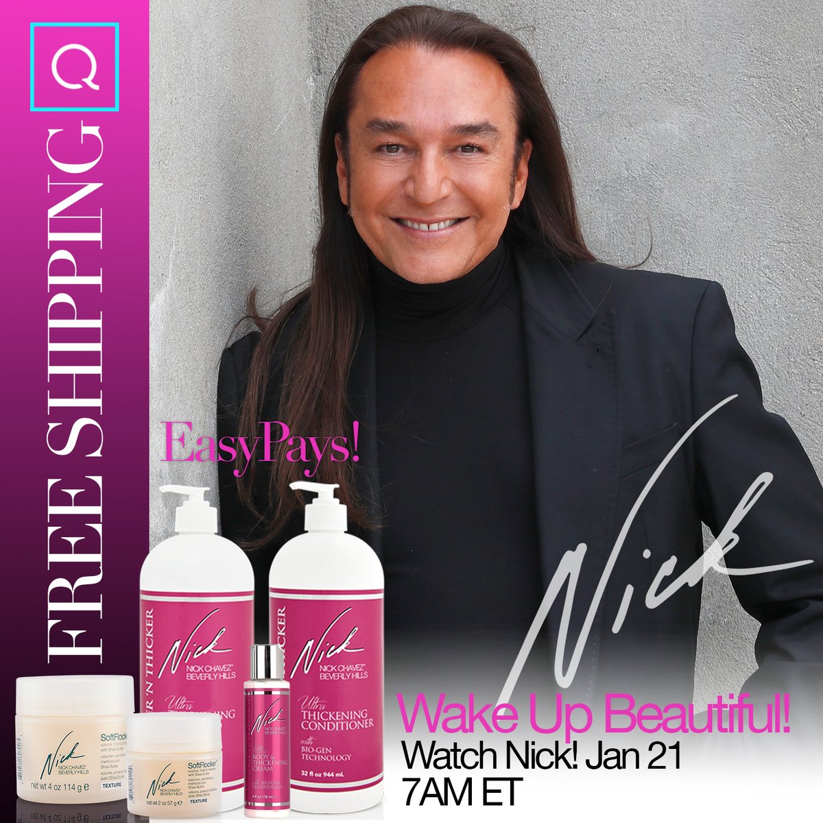 NickChavezBH's tweet photo. WAKE UP BEAUTIFUL & join me and my gorgeous host, @RachelBoesingQVC at 7AM ET on @QVC, Tuesday Jan 21 FREE SHIPPING & EASY PAYS! YAHOO! BLESSINGS, XO
ShopQVC: https://t.co/sBOMDvqkpI
#qvc #freeshipping #treatyourself #plumpernthicker #softflocker #easypays #everydaygorgeous https://t.co/qAh9ddAh7e