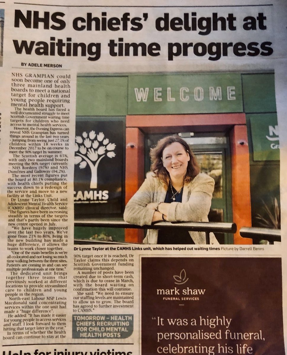 Great story in <a href="/EveningExpress/">Evening Express</a> today about the fantastic improvements our dedicated hard working staff have managed to achieve 🌟 <a href="/amandalcroft/">Amanda Croft</a> <a href="/NHSGrampian/">NHS Grampian</a> @JeaneF1MSP <a href="/scotgov/">Scottish Government</a> @HIS_MHAIST <a href="/malcolmwright12/">Malcolm Wright</a> <a href="/mcleod_stephen/">Stephen McLeod</a>