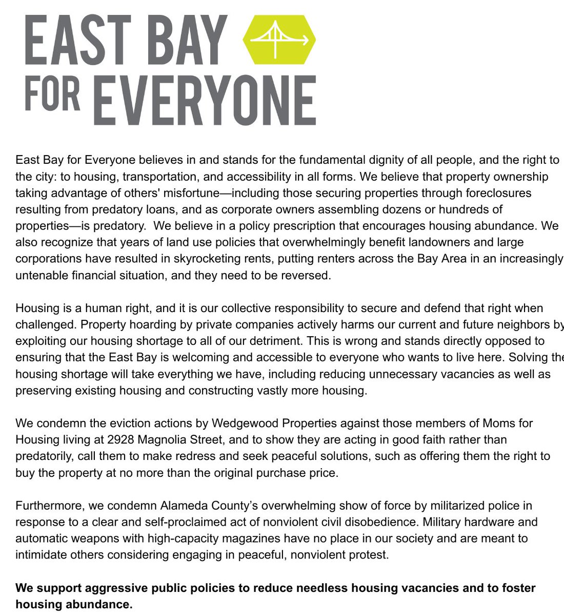 eb4everyone's tweet photo. Greatly encouraged by the @moms4housing news today!

Here is our statement, in solidarity and support of their successful activism. https://t.co/QPEu2vgOEp