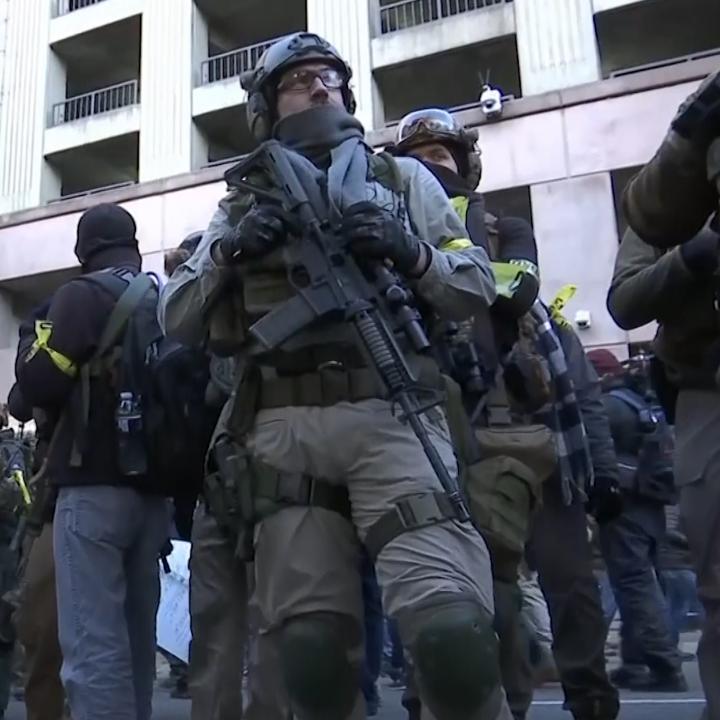 Tensions were high as pro-gun demonstrators gathered in Richmond, Virginia amid what officials called 'credible threats' https://ti.me/2TKVqcr