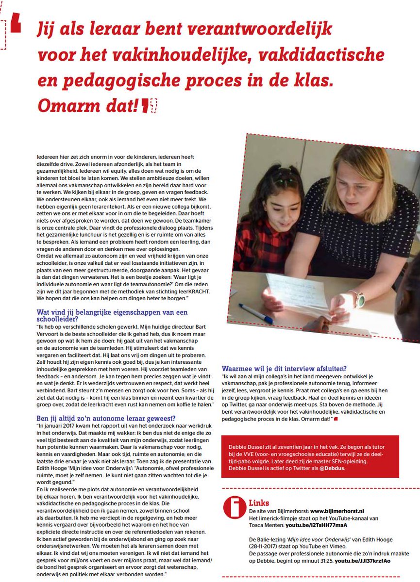 Een inkijkje in hoe ik ons beroep zie en wat ik het liefste doe, lesgeven. Samen met elkaar staan we voor goed onderwijs bij ons op school <a href="/obsbijlmerhorst/">obsbijlmerhorst</a>. Dat gaat niet vanzelf, daar zetten wij ons allemaal voor in.
I💜 onderwijs
Via @VivesMagazine geschreven door <a href="/CarlaMondig/">Carla Desain</a>