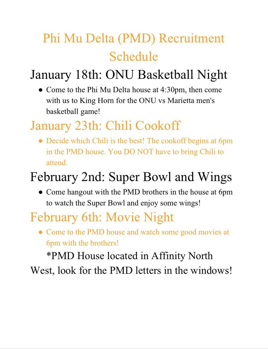 PMD_MB's tweet photo. Come to the PMD house in Affinity Commons this Thursday at 6PM! We're having a chili cook-off, and you get to be the judge! Food and beverages are completely free 👌 https://t.co/Zt6i4LrZ3t