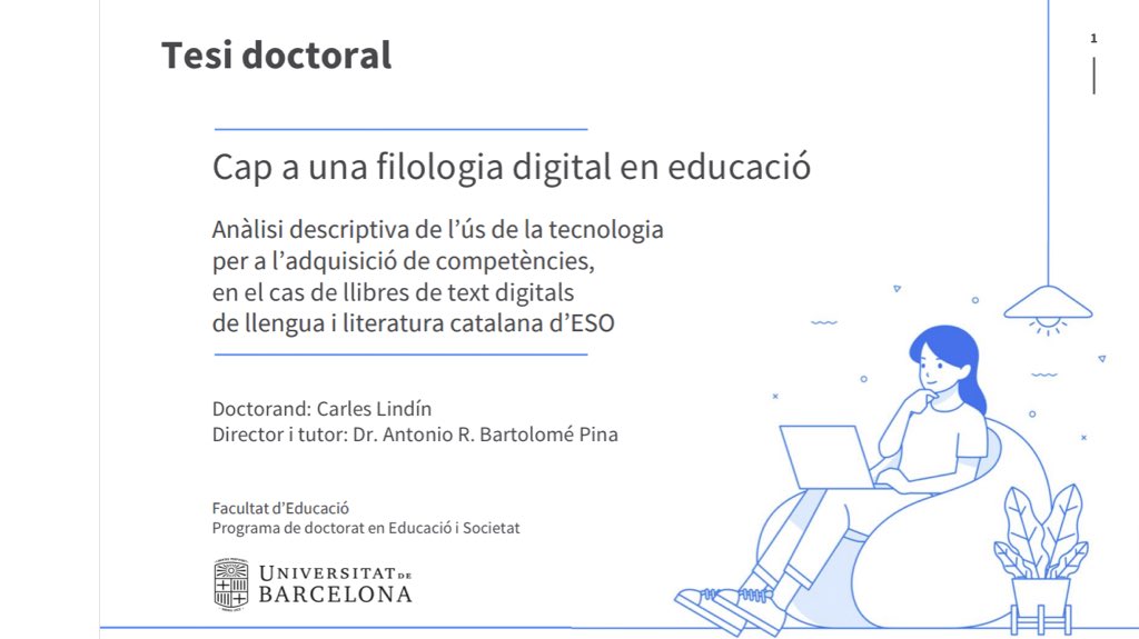 Avui he defensat la #tesi doctoral amb tribunal i direcció de luxe: <a href="/CristinaAlonsoC/">Cristina Alonso Cano</a> <a href="/dancassany/">Daniel Cassany</a> <a href="/rcanadell74/">Roger Canadell Rusiñol</a> i <a href="/arbartolome/">Antonio Bartolome</a>