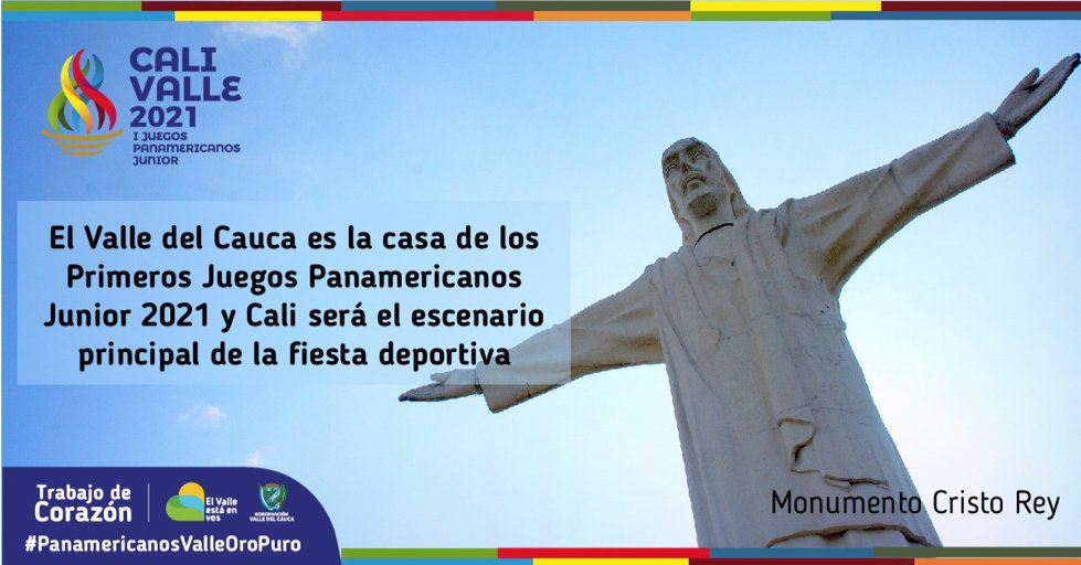 ¡Nuestro departamento será el hogar de los Primeros Juegos Panamericanos Junior 2021! ⚽️🏊‍♂️ Esperamos con ansias que todos los colombianos se contagien de la magia del deporte, en los hermosos escenarios y espacios que les ofrece el Valle del Cauca. #AmorPorElValle