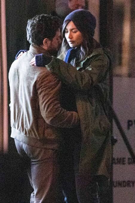 kitarchive's tweet photo. Kit Harington and Gemma Chan filming Marvel's The Eternals https://t.co/89e9VbVobb