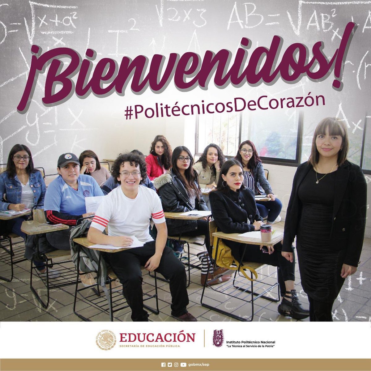 IPN_MX's tweet photo. ¡Bienvenidos estudiantes #PolitécnicosDeCorazón! 
Que este regreso a clases refrende el compromiso de poner La Técnica al Servicio de la Patria.
#Huélum #OrgullosamentePolitécnicos https://t.co/vqLBGbnozz