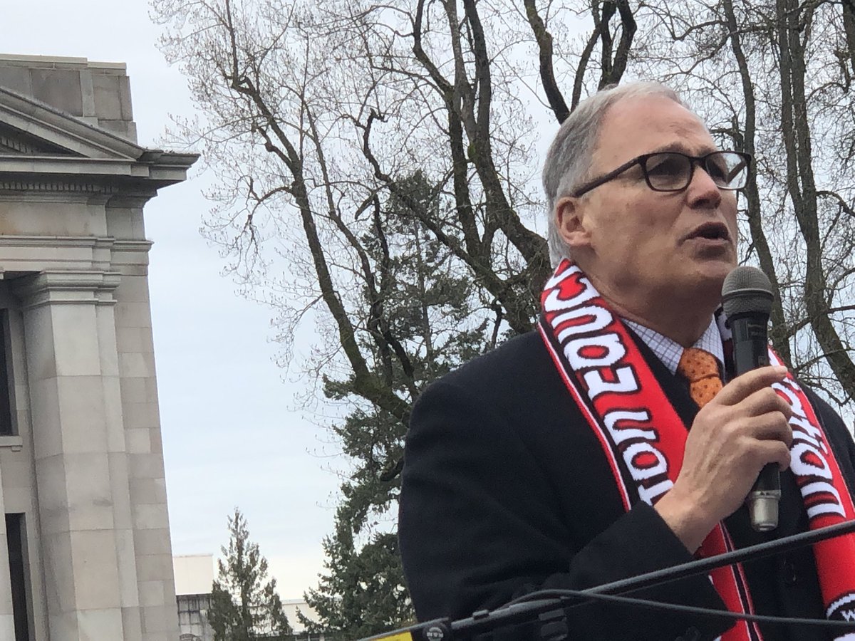 mrrgwood's tweet photo. Thank you ⁦@GovInslee⁩ for speaking to ⁦⁦@washingtonea⁩ #union members today at the Capitol. #waleg #waedu #RedForEd https://t.co/WUlqhXPog9