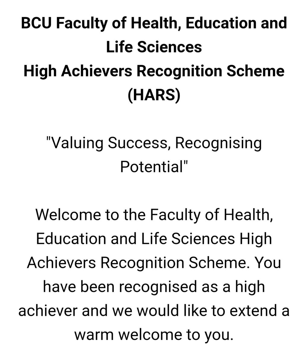 Well I did not expect this at all today in my emails :) I have been recognised as a high achiever! Over the moon 🤗 @HARSbcu @BCUDefence #bcu #studentnurse #armynurse #swimmer #runner #rower #fitness #goals #learning #commitment