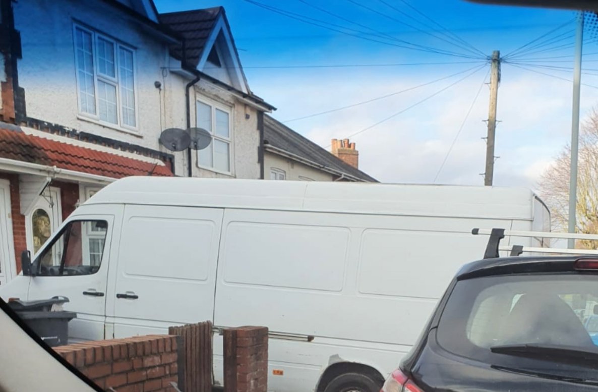 CommCustodians's tweet photo. This van is always parked like this causing havoc for pedestrians. Its been reported to Birmingham City Council however they can't do anything. Its been reported to Bordesley Green Police. Still no result... #arcf #bordesleywmp #washwoodheathwmp
#bhamcitycouncil https://t.co/KGxTG1UygY