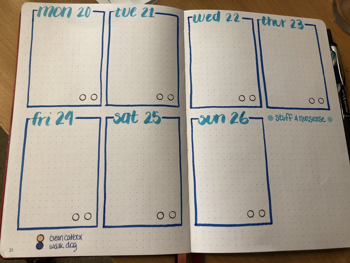 thingwhatwows's tweet image. Simple layout this week. Monday is already 3/4 done so I needed to get this down before the week gets any further on.
#bujo #WeeklyLayout
